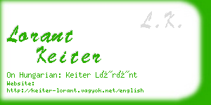 lorant keiter business card